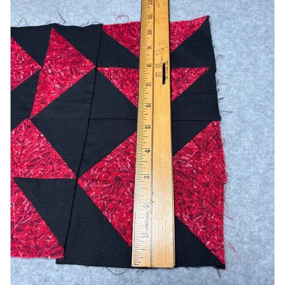 Quilt Blocks Patchwork Set of 20 Red/Yellow/Black Cotton Fabric Squares 10.5"x10 - Picture 6 of 6